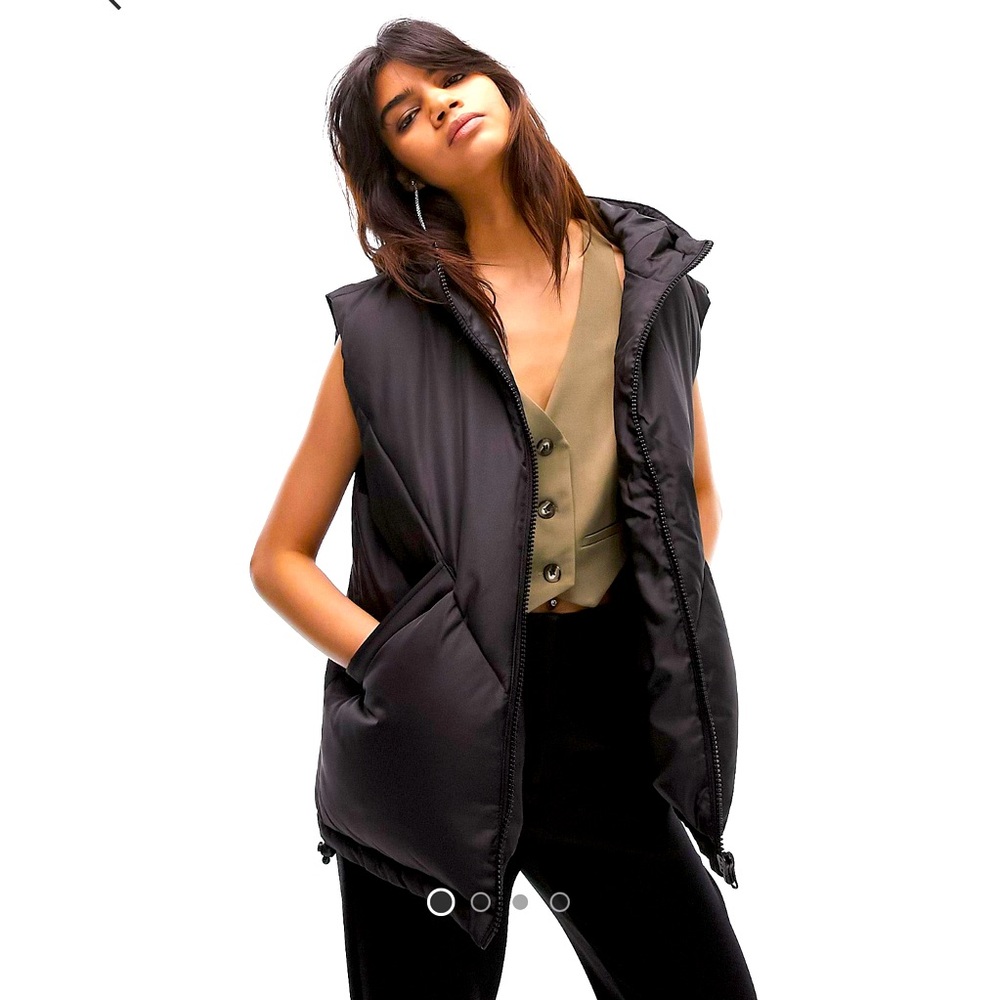 Topshop Puffer Vest with Hood